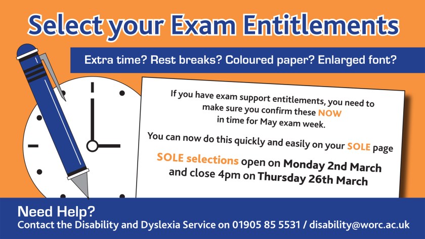 Exam entitlements plasma screen May2020 landscape